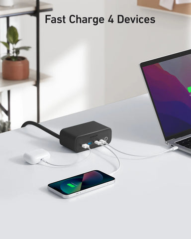 Anker 525 Charging Station and 2 Pack Anker New Nylon USB-C to USB-C Cable (6 ft)