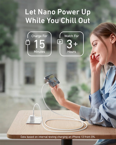 Anker 511 Charger (Nano) with USB-C to Lightning Cable