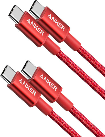 2-Pack Anker New Nylon USB-C to USB-C Cable (3 ft / 6 ft, 60W)