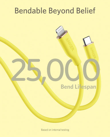 Anker 641 USB-C to Lightning Cable (Flow, 3 ft Silicone)